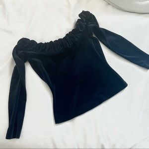 Vintage Betsey Johnson Velvet Off Shoulder Top